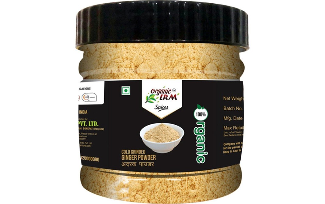 Organic LRM Cold Grinded Ginger Powder    Glass Jar  100 grams